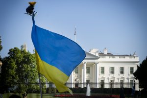Ukrainian flag near White House